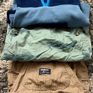 Bundle overalls, sweaters,overalls shorts for boy size 12 months